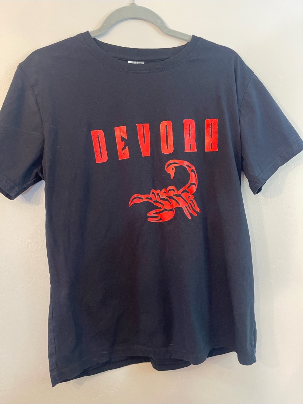 Black Tee with Red Scorpion Graphic